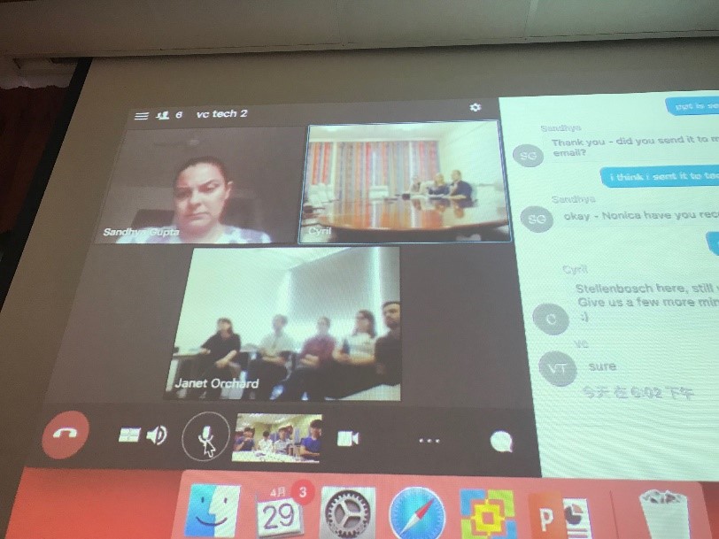 Screenshot of video conference: Going Global dialogue session